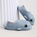 dolphin plush home slippers